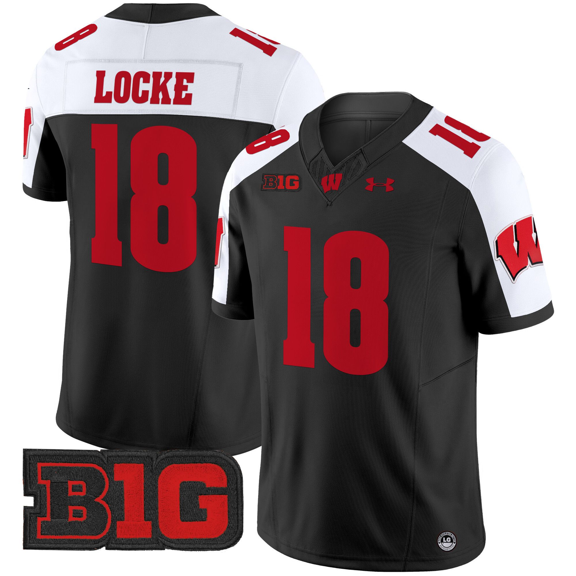 Men Wisconsin Badgers #18 Locke Black 2024 Vapor Limited NCAA Jersey